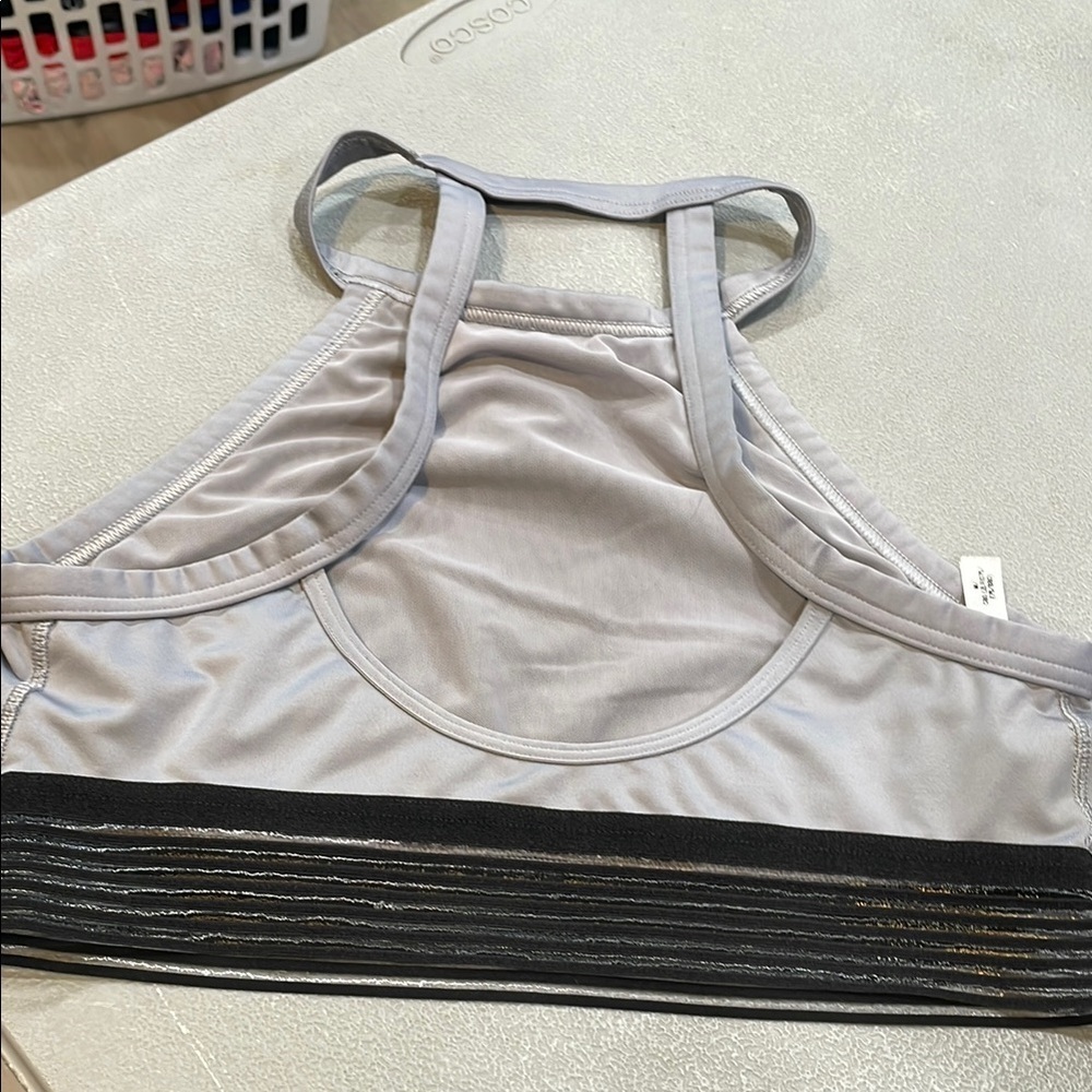 Gray and Black Halter Sports Bra - Picture 2 of 3